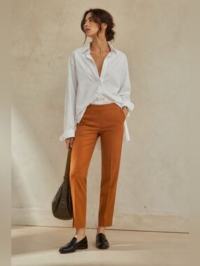 Max Mara Tailored 100% Wool Dress Pants in Burnt Orange Size 4